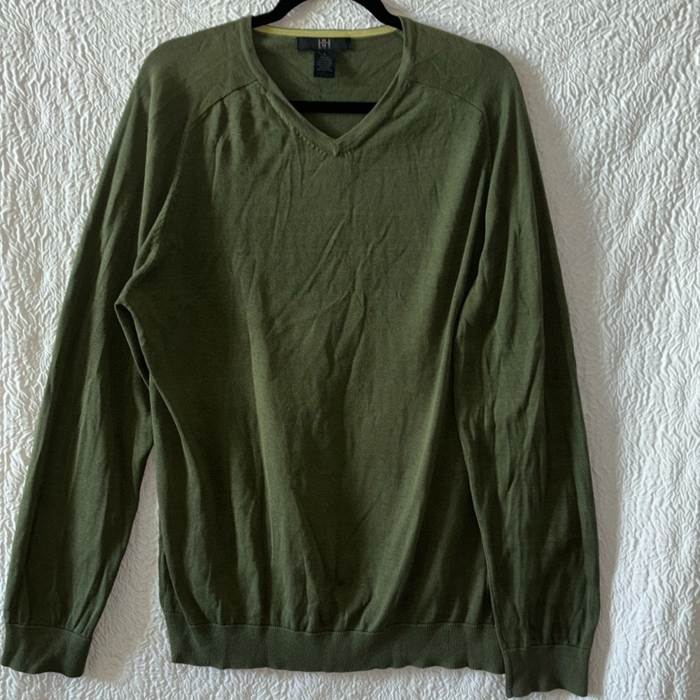 H&H Silk Cotton Blend V-Neck Long Sleeve Sweater